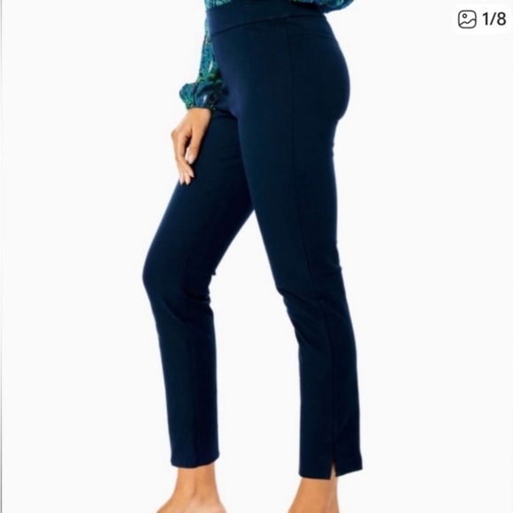 Lilly Pulitzer High-Rise Merrin Bi-Stretch Pant in Navy NWT - Size 10 - Picture 3 of 11